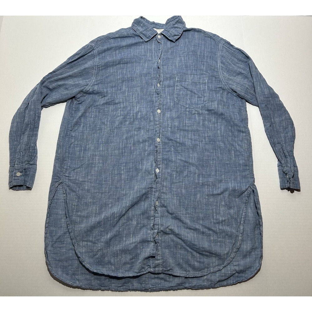 CP SHADES Shirt Womens Size Medium Blue Cecilia Boho Beachy Pockets Casual EUC